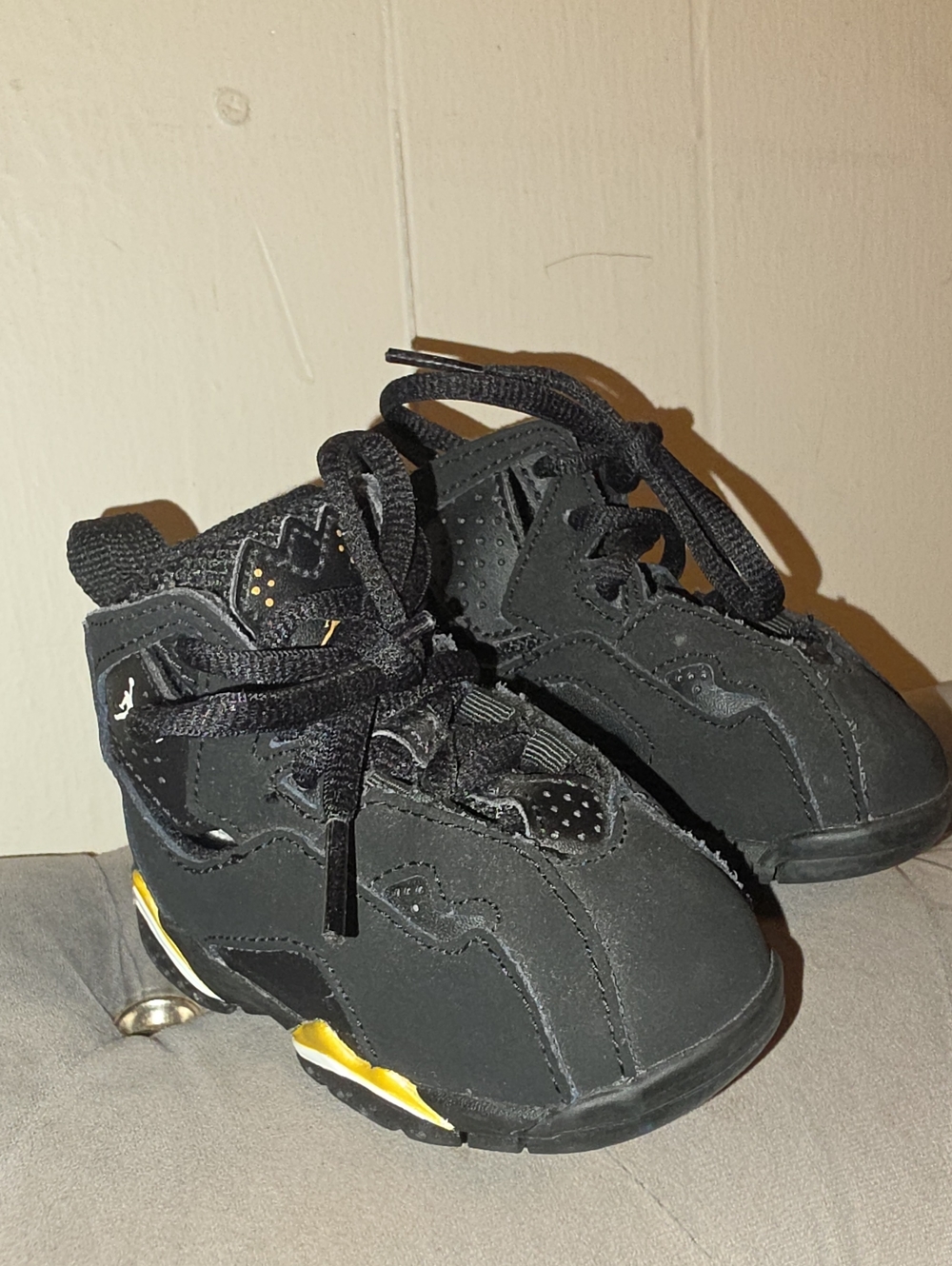 Kids Black and Yellow Athletic Sneakers